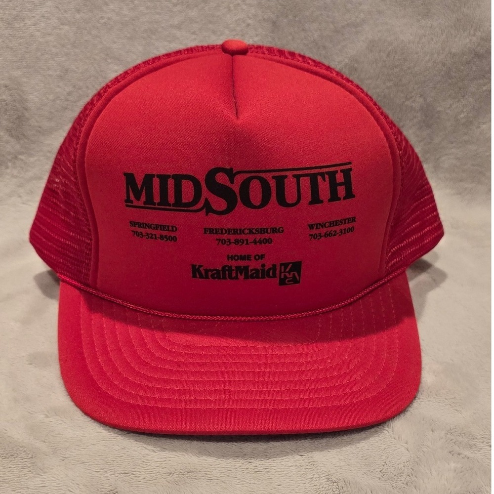 Mid South KraftMaid‎ Home Trucker Hat Red Mesh Snapback Adjustable Baseball Cap